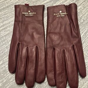 NWOT kate spade Deep burgundy  Leather Gloves
